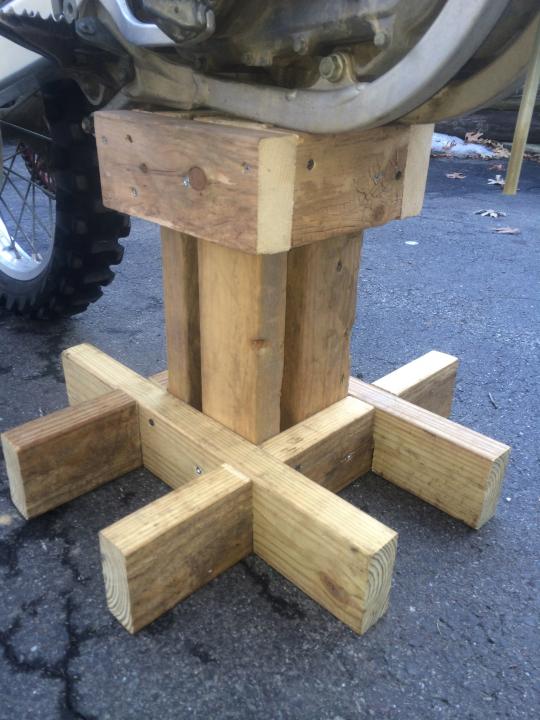 homemade wood dirt bike stand