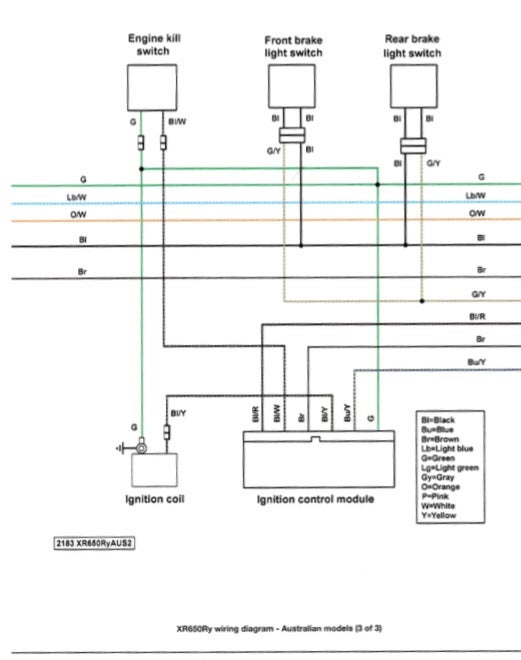 XR650R wiring diagram (Aus/eu) - XR600R & XR650R/L - ThumperTalk  2002 Xr650r Wiring Diagram    ThumperTalk