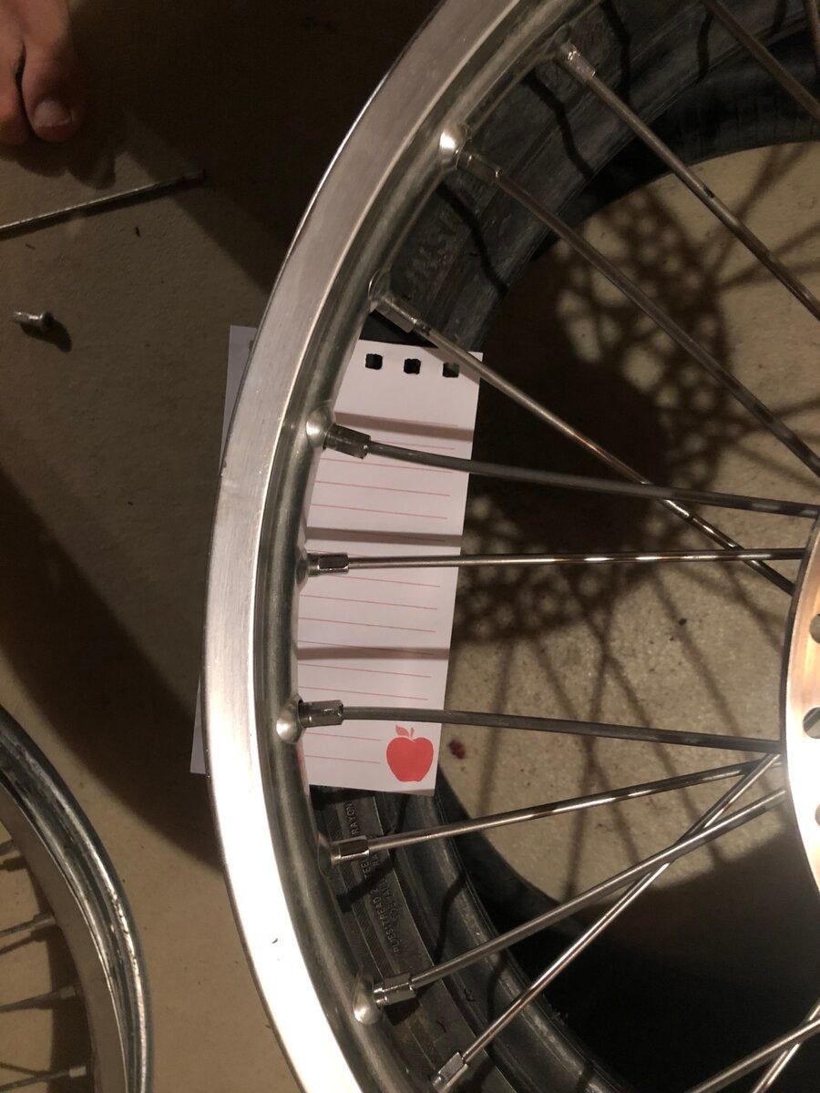 Lacing dirt shop bike wheel