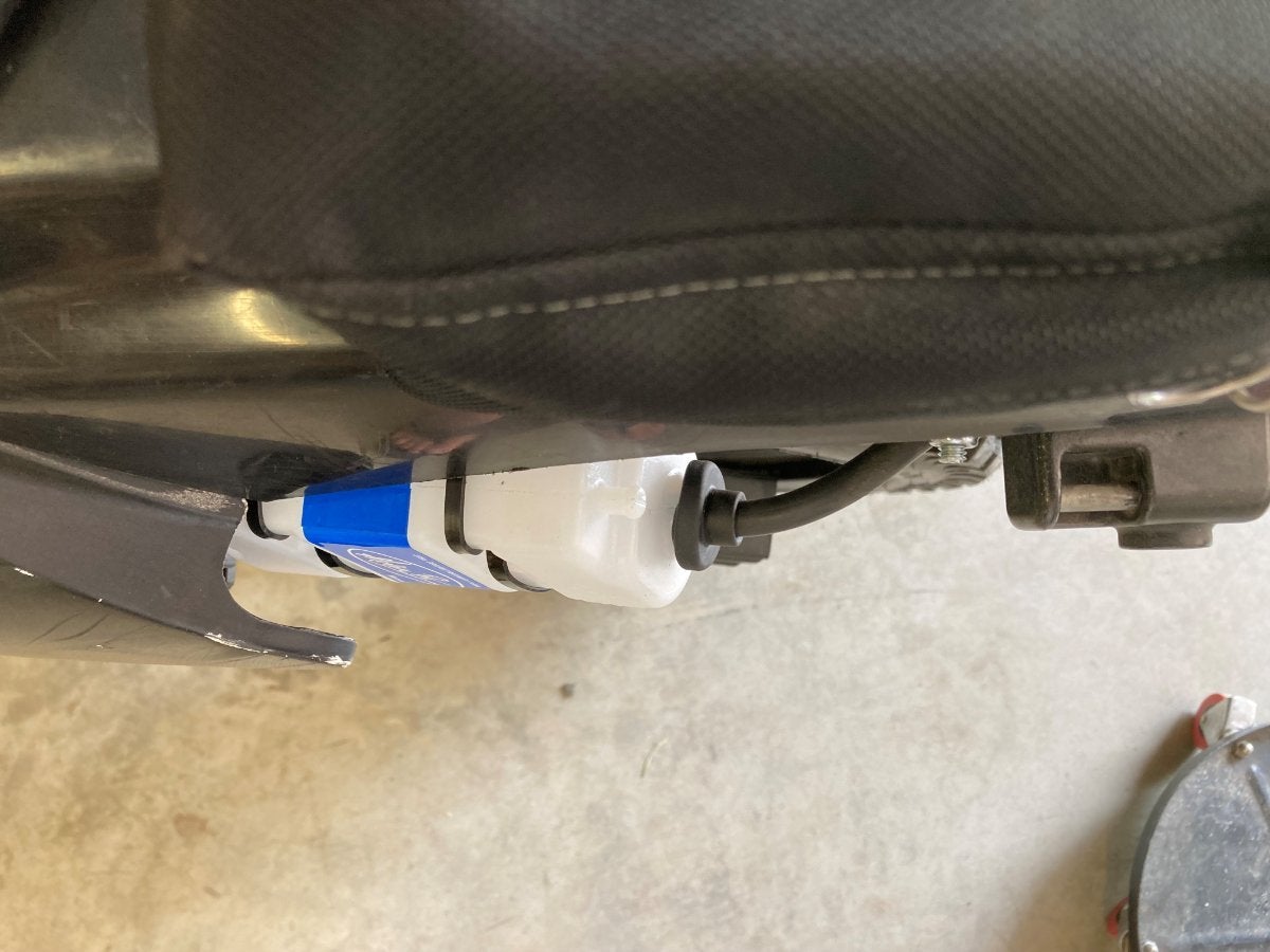 DRZ400 coolant overflow tank relocated 2006 DRZ400SM DRZ400/E/S/SM