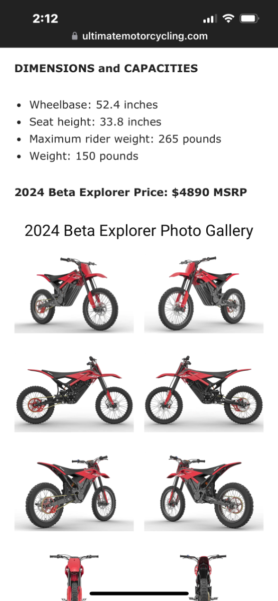 Beta Explorer electric dirt bike announced